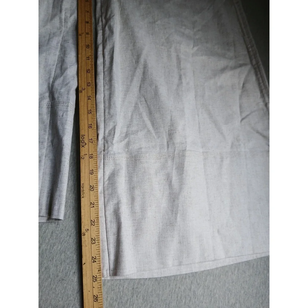Banana Republic Pants Large Linen Flax Blend Super Wide Leg Pleated New
